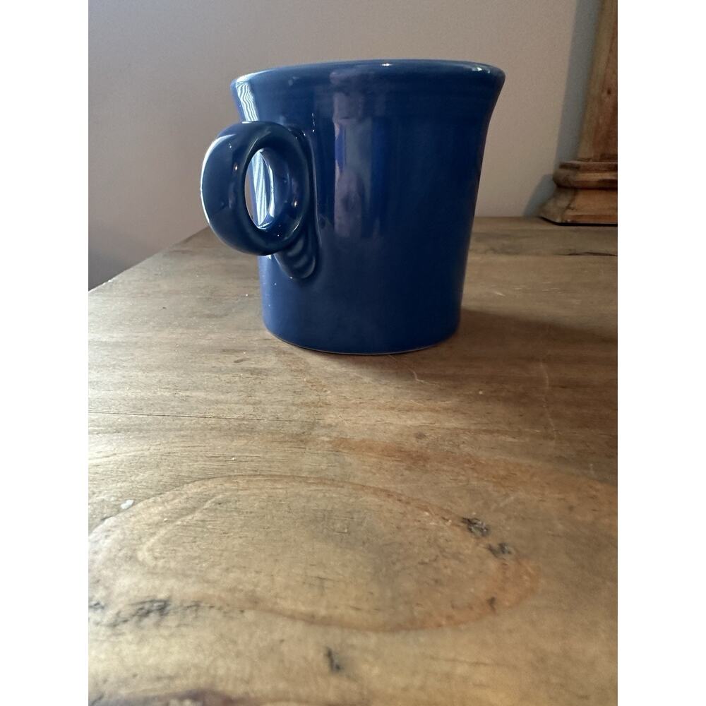 Fiesta Lapis Blue Ring Handle Coffee Mug Cup Fiestaware Homer Laughlin - Picture 3 of 9